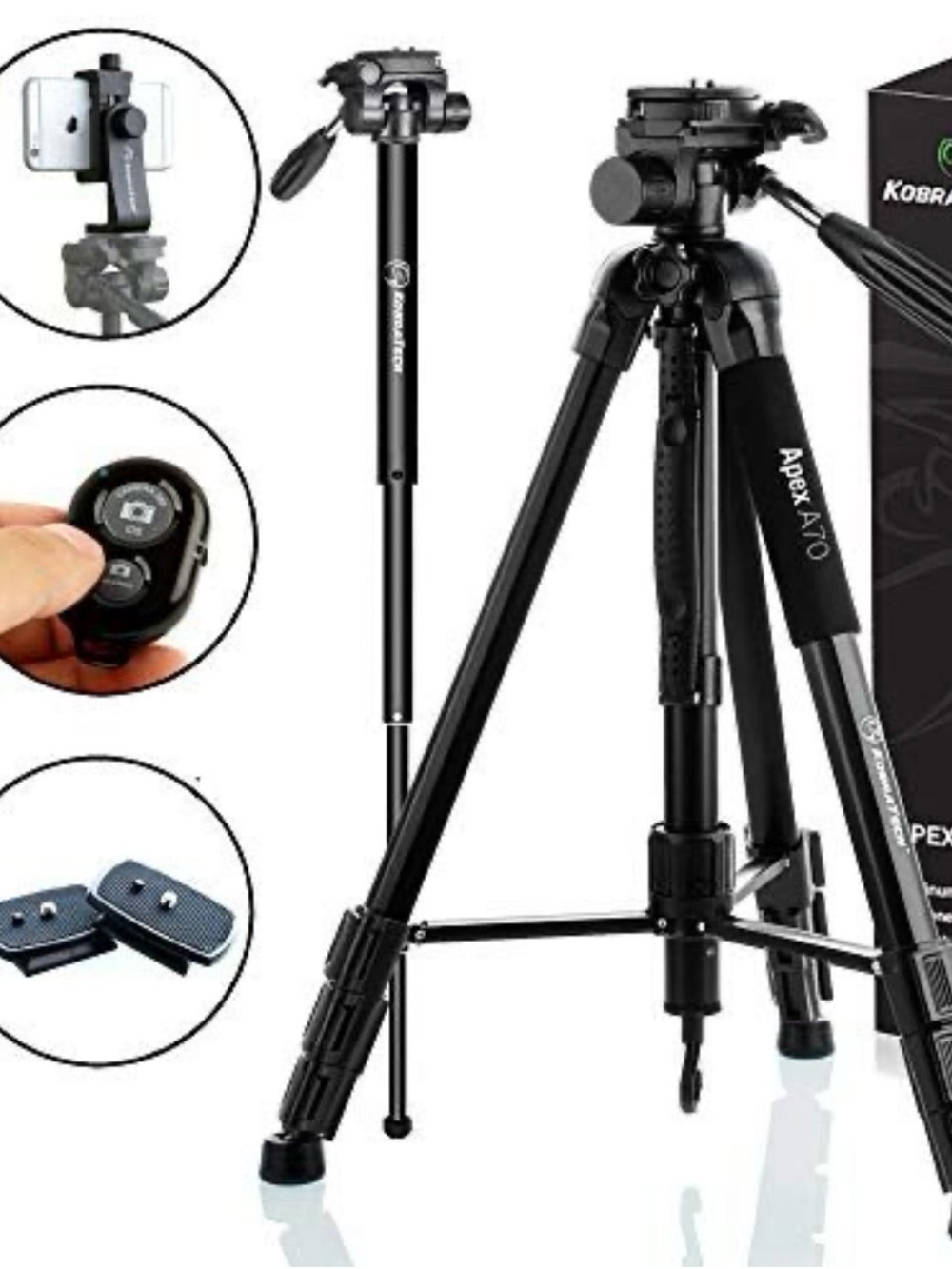 KobraTech 70 Inch Tripod for Camera and Phone. Barely used
